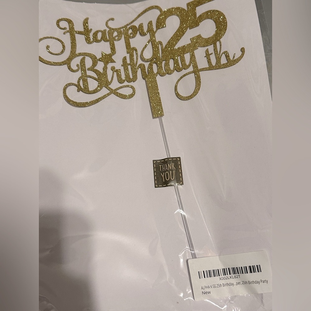 Amazon Gold Glitter Happy Birthday Cake Topper for Birthday Party Decorations